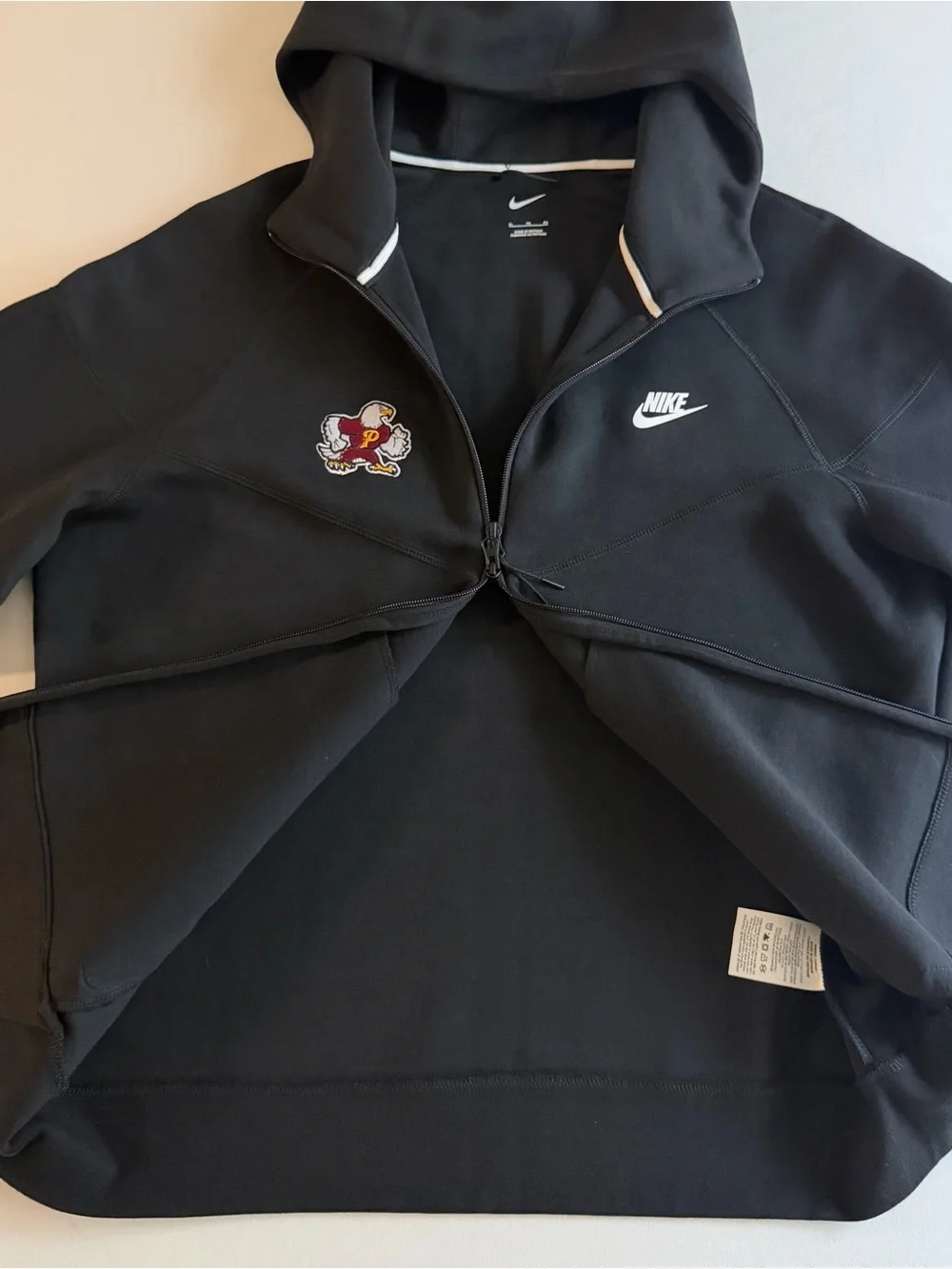 Nike Tech Fleece Windrunner Hoodie Mens XL Black P Eagle Full Zip Sweatshirt